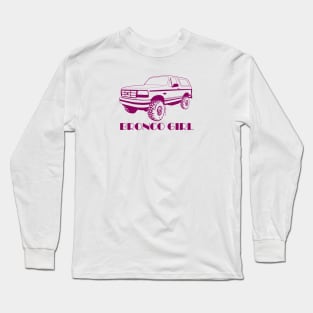 Bronco Girl - 1992-1996 Front Dark Pink Print Long Sleeve T-Shirt